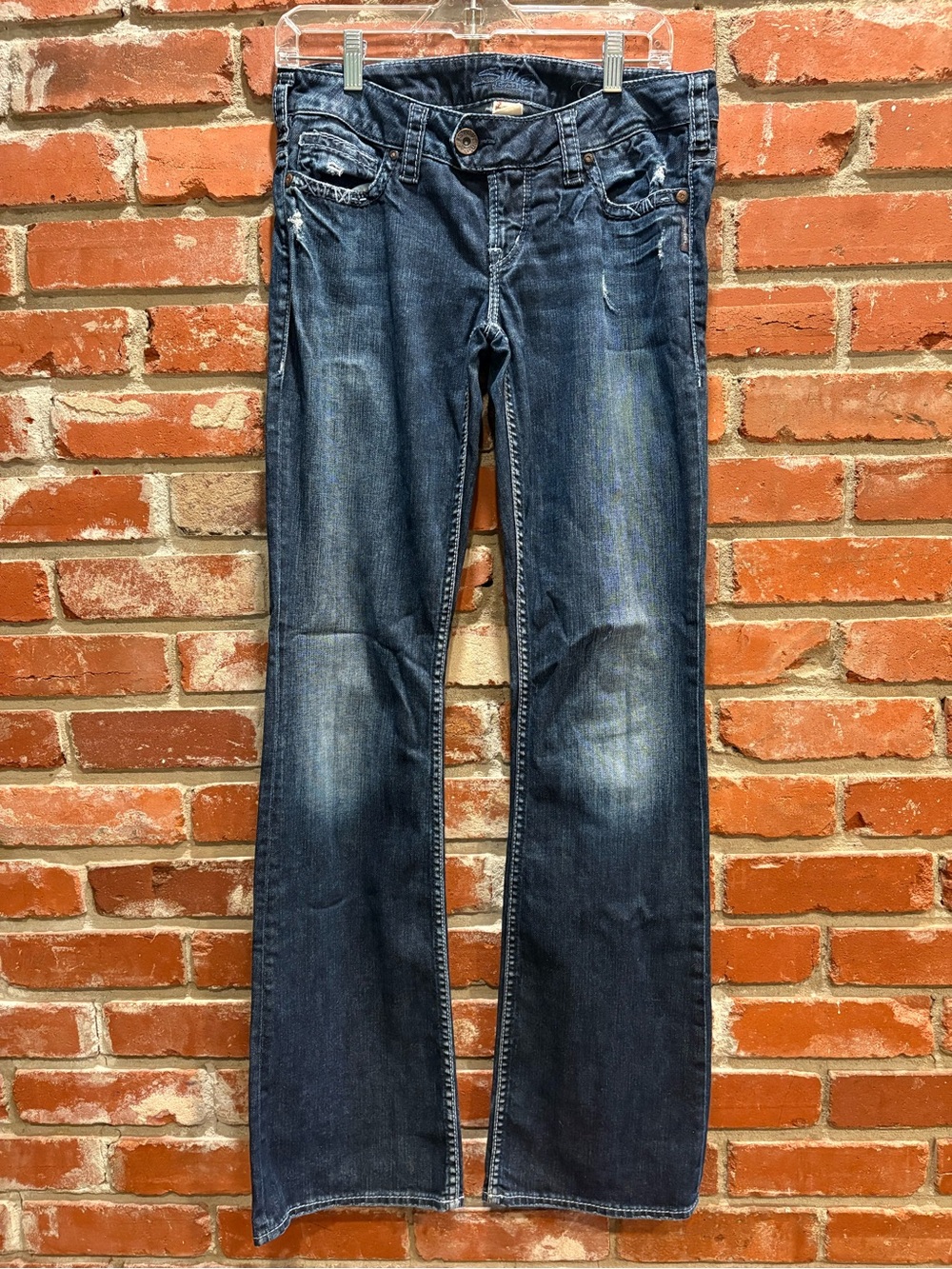 Silver Jeans Co Tuesday Low Rise Bootcut Flare Jeans Dark Wash W28 L35